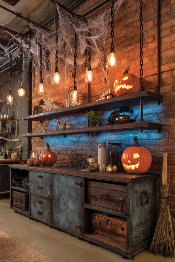 Industrial Loft Horror Cabinet Scene