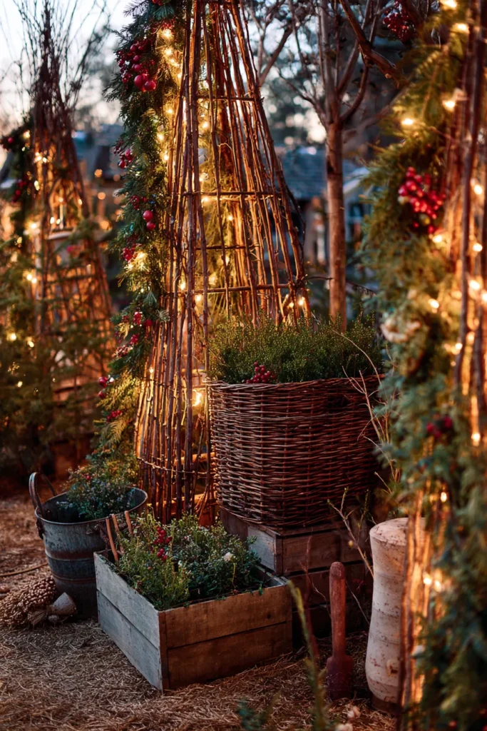 Vegetable Garden Christmas Repurposing Display