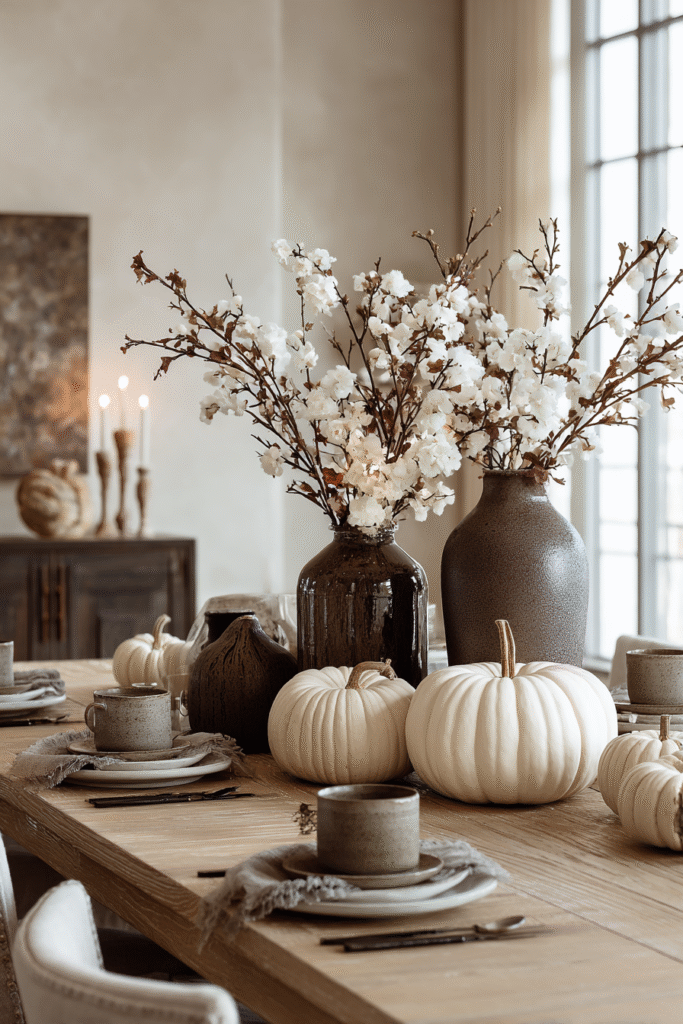 Earthy Color Palette Thanksgiving Centerpiece Ideas