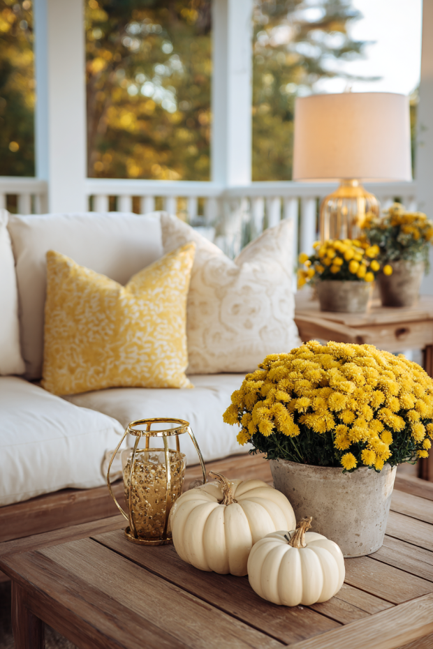 Golden Yellow Autumn Porch