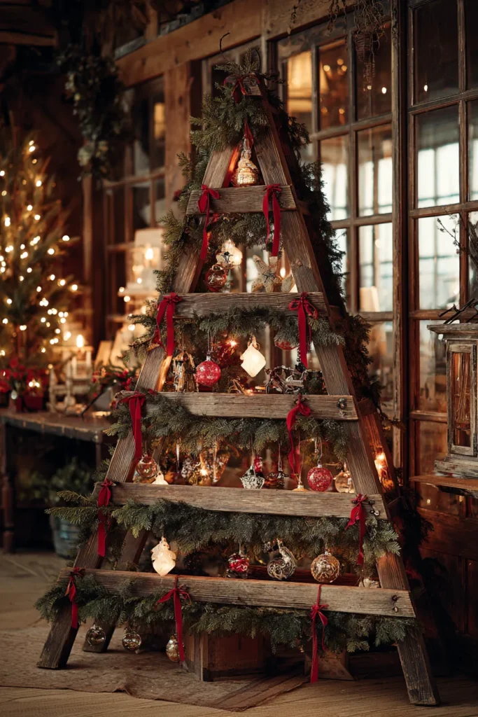 Ladder Christmas Tree Ideas Vintage Repurposing