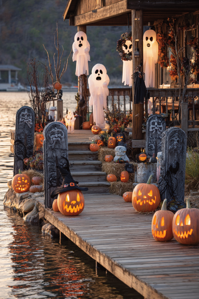 Lake House Halloween Spooky Graveyard Waterfront