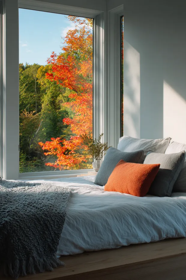 Minimalist Fall Bedroom Window Focus