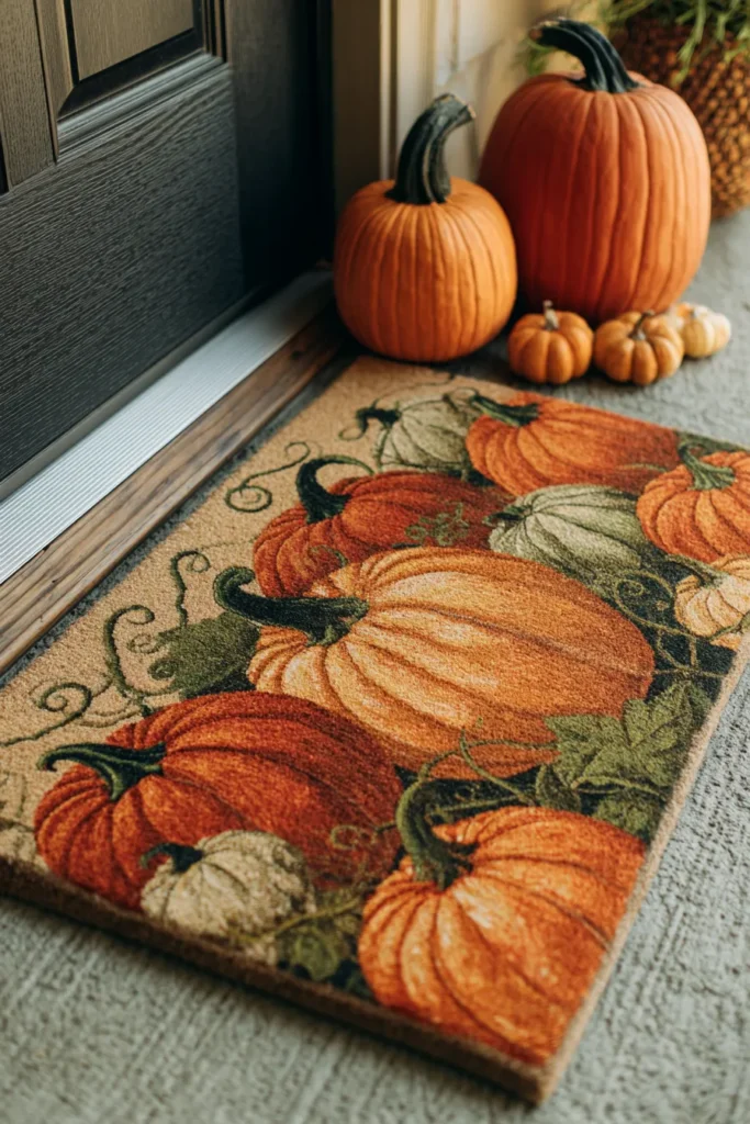 Pumpkin Patch Scene Door Mat
