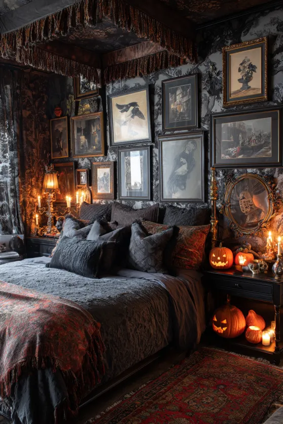 Theatrical Halloween Bedroom Display