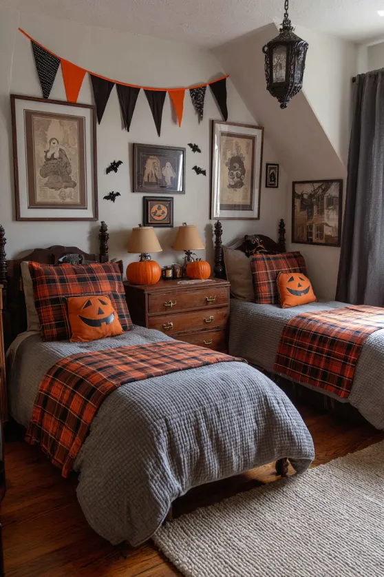 Collegiate-Style Halloween Bedroom Fun