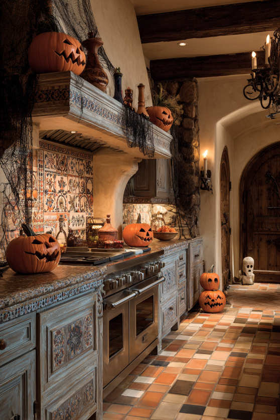 Mediterranean Haunted Cabinet Styling