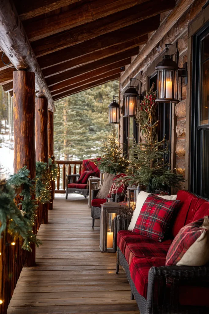 Mountain Cabin Alpine Christmas Porch for Cold Weather