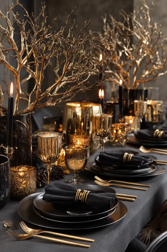 Black and Gold Thanksgiving Glam