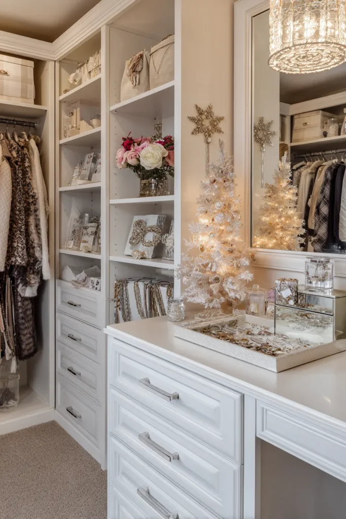 Closet Christmas Corner- Walk-In Wardrobe Holiday Organization