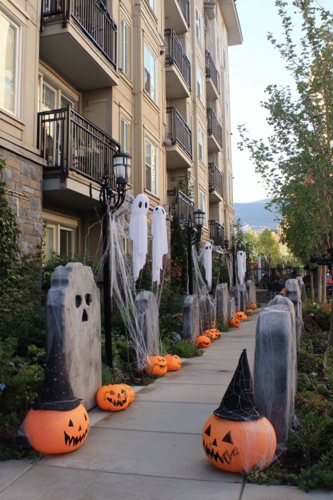Condo Complex Halloween Spooky Graveyard Community