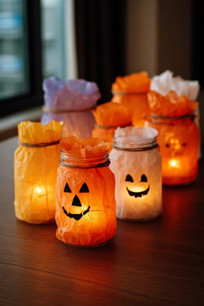 Mason Jar Halloween Luminaries