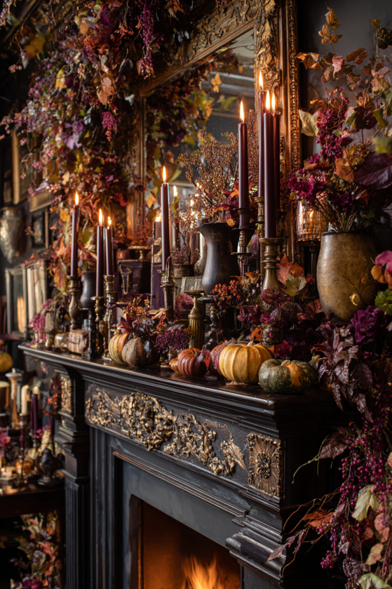 Maximalist Fall Mantel Decorating Ideas