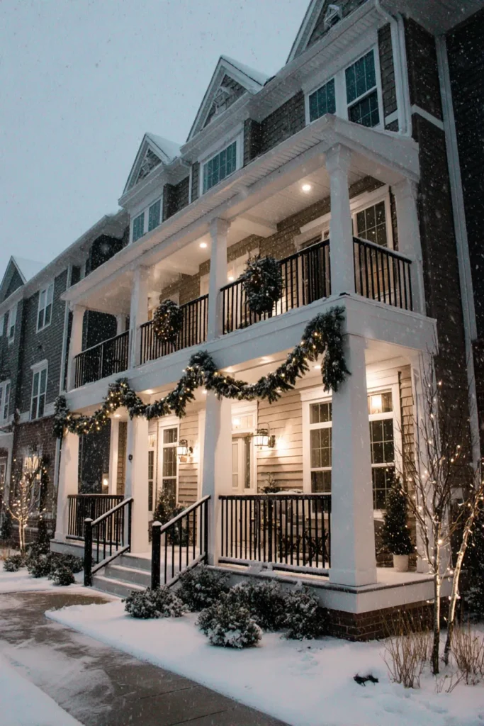 Multi-Family Coordinated Christmas Porch Display