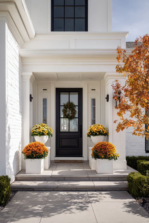 Simple Symmetrical Fall Porch