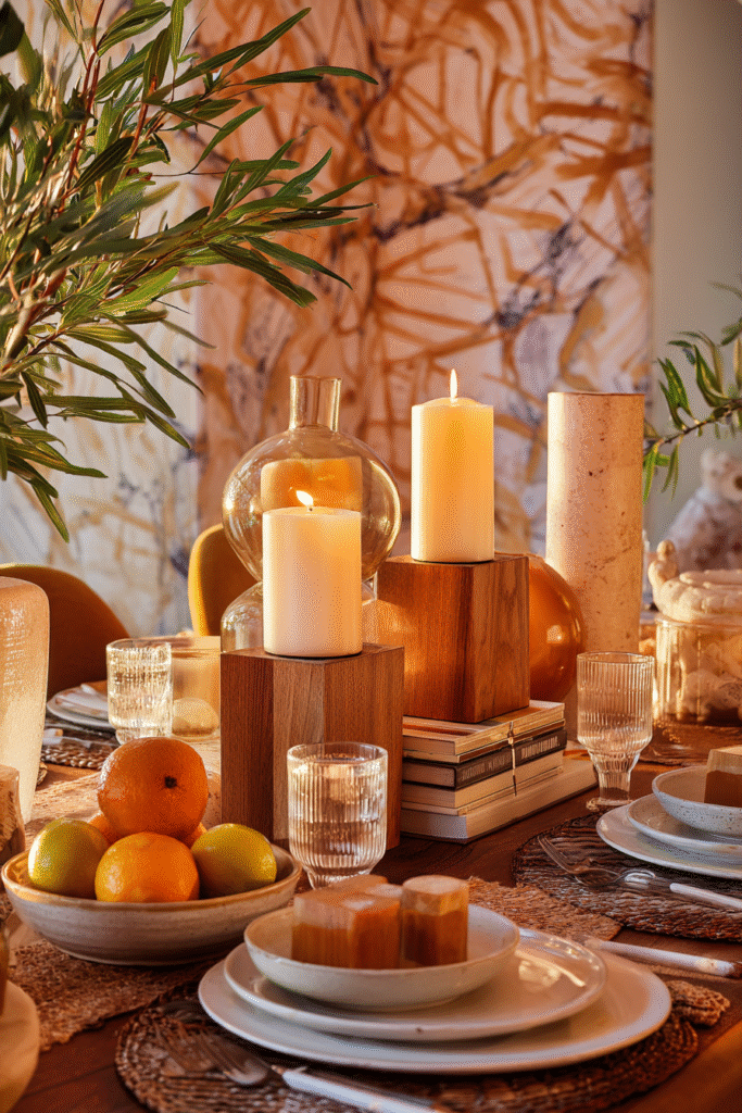 Varying Heights Thanksgiving Centerpiece Ideas