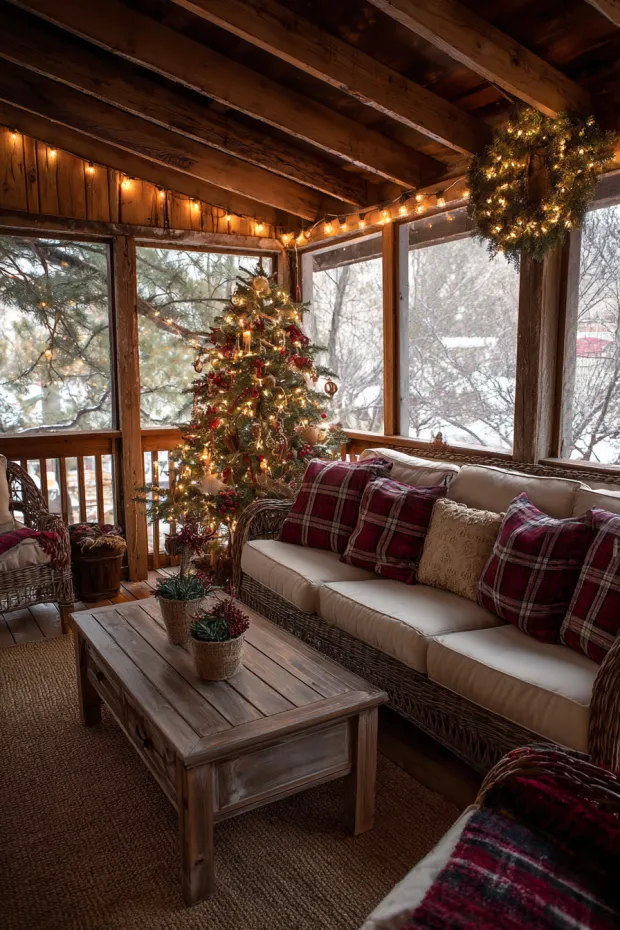 Weather-Resistant Burlap Porch Tree