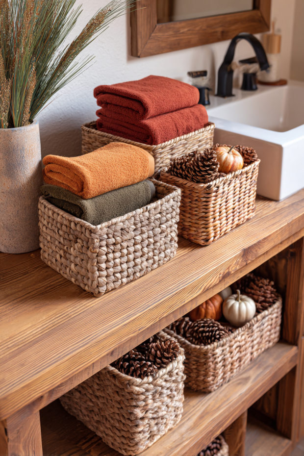 Wooden Basket Fall Organization