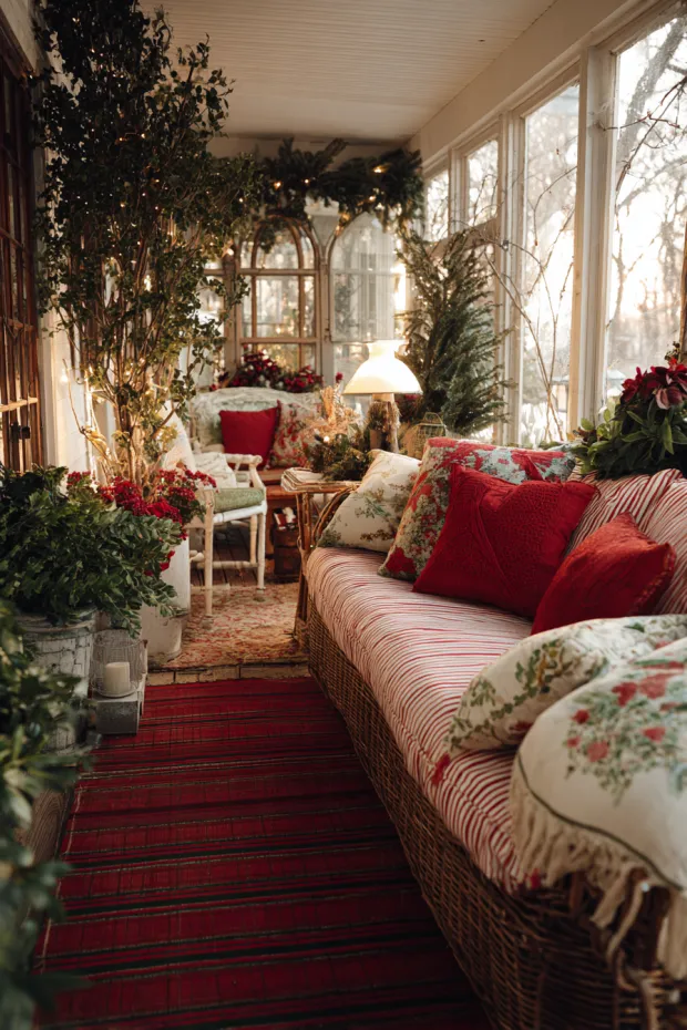 Three-Season Porch Christmas with Protected Vintage Elements