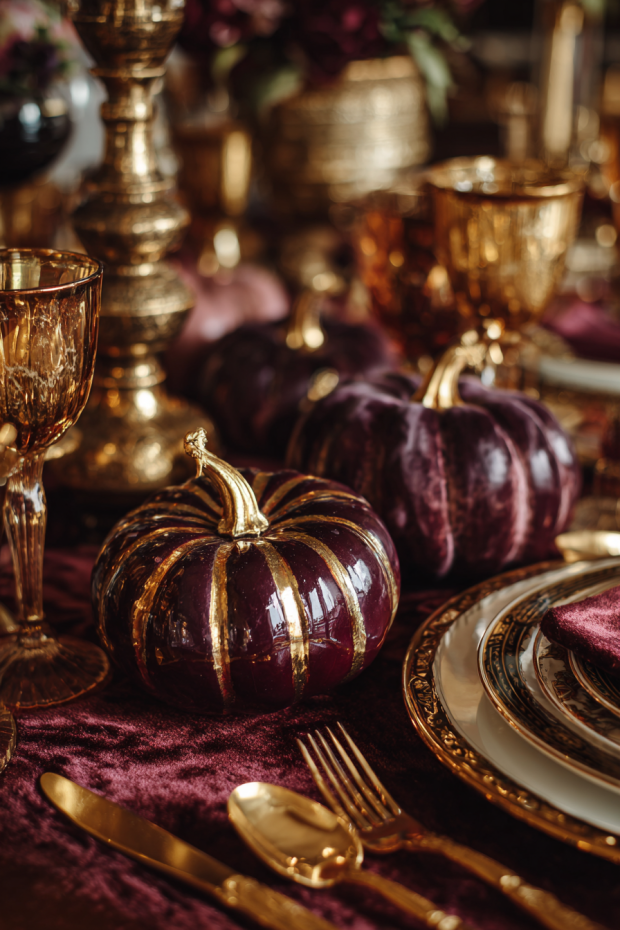 Burgundy and Gold Autumn Elegance