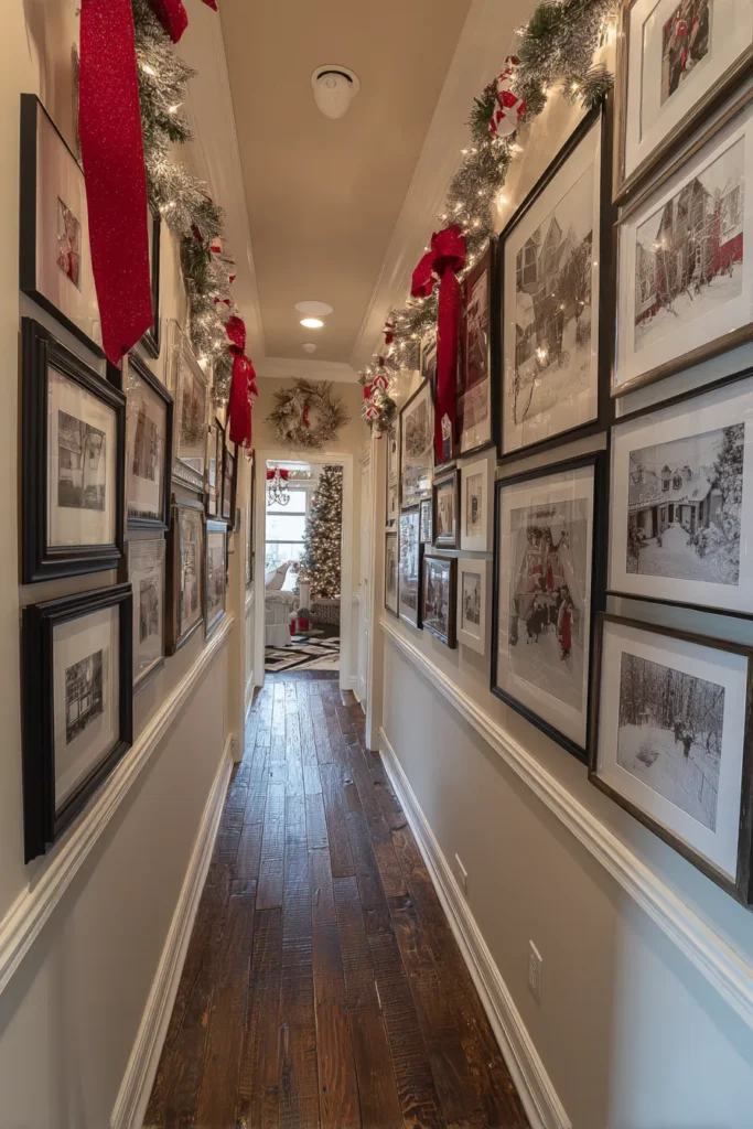 Hallway Christmas Gallery Wall Seasonal Integration