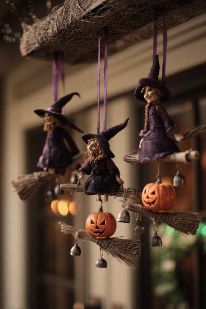 Hanging Witch Brooms Mobile