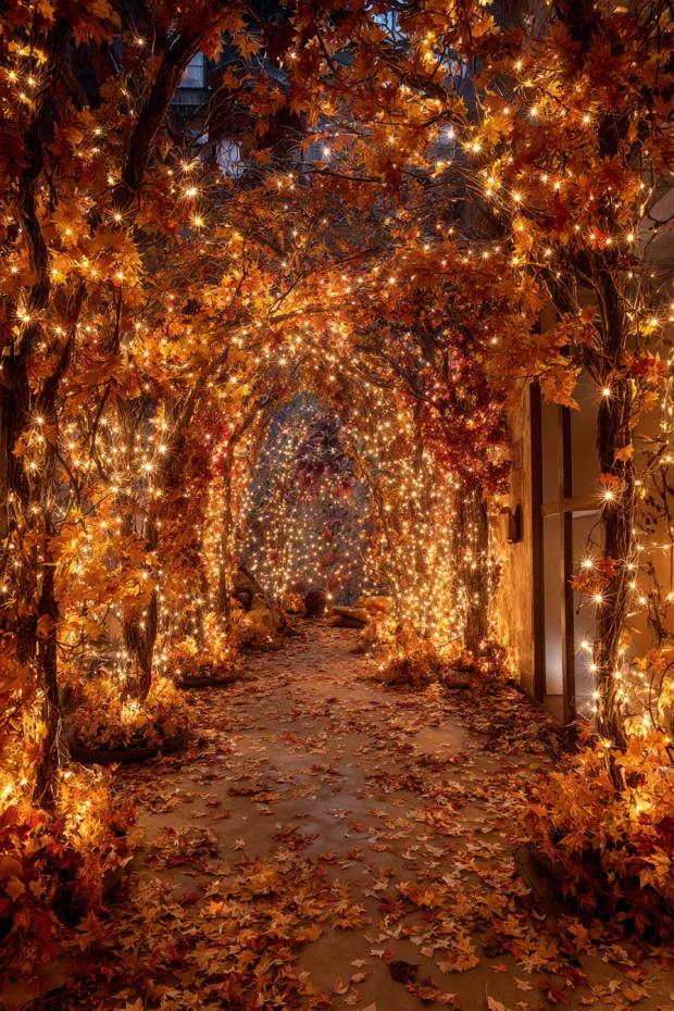 String Light Fall Foliage Magic