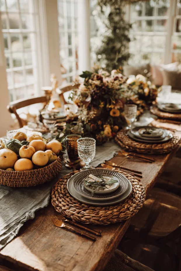 Sustainable Rustic Autumn Eco-Table