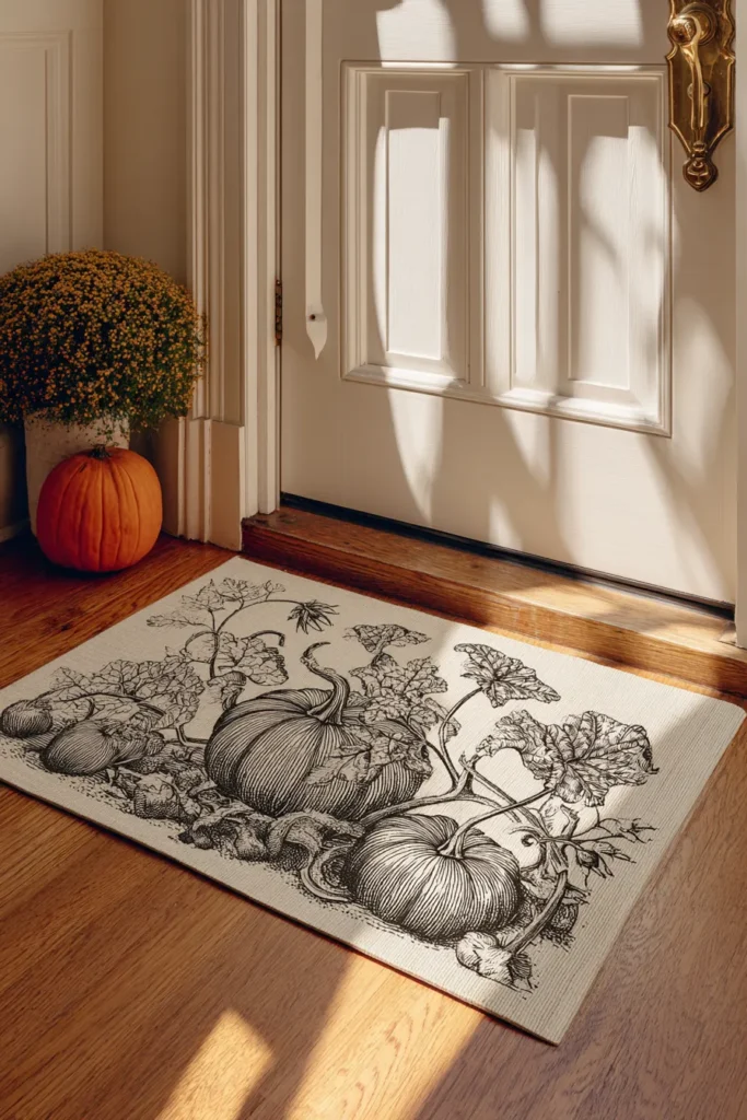 Vintage Pumpkin Botanical Mat