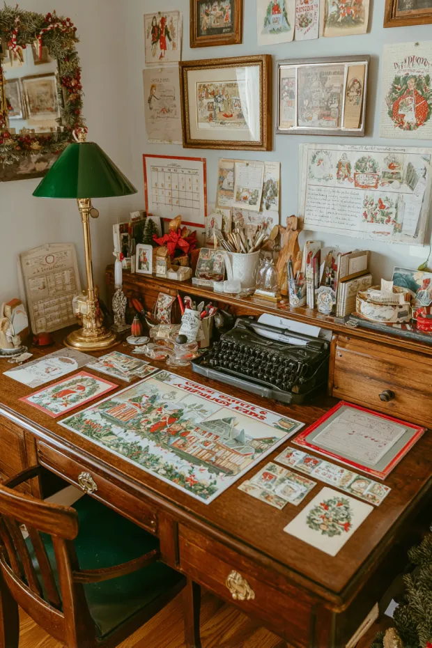 Professional Vintage Home Office Christmas Decor