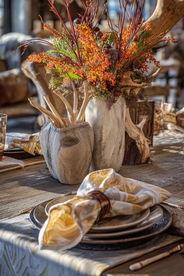 Artistic Rustic Autumn Gallery Table