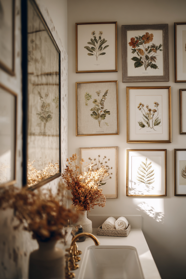 Autumn Botanical Print Bathroom Gallery