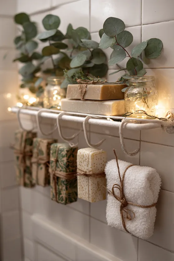 Bathroom Towel Rack Subtle Holiday Accent