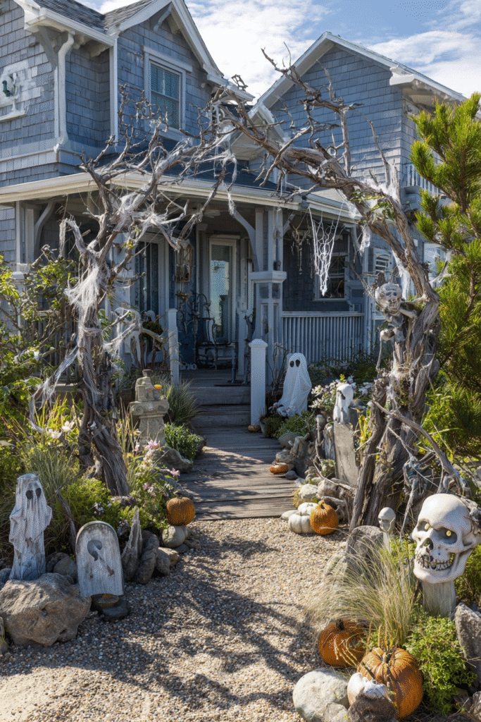 Beach House Halloween Spooky Graveyard Coastal