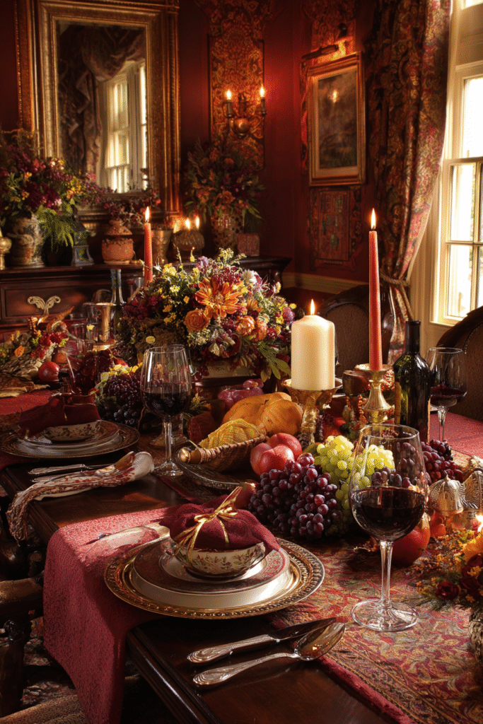 Celebratory Centerpiece Thanksgiving Decorations Table Setting