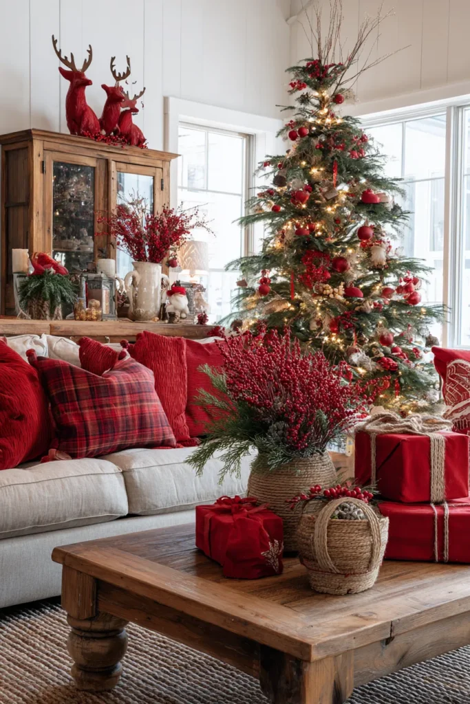 French Country Cozy Christmas Living Room
