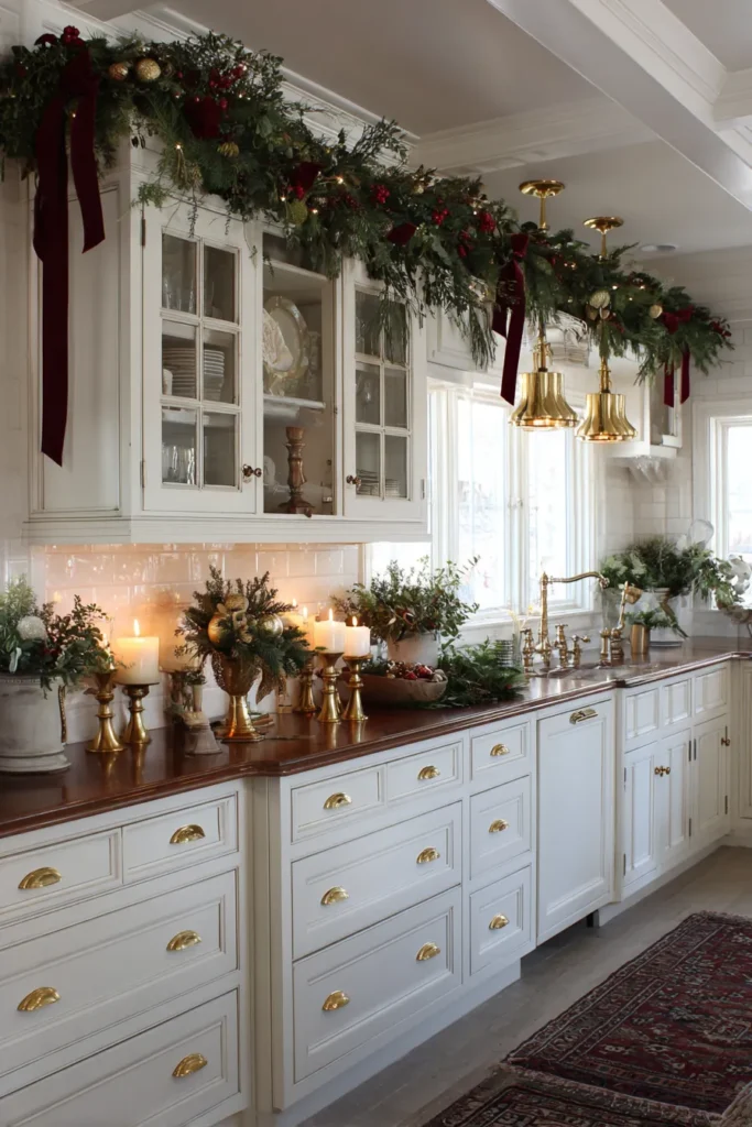 Layer Mixed Greenery with Burgundy