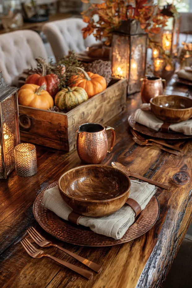 Elegant Rustic Harvest Tablescape