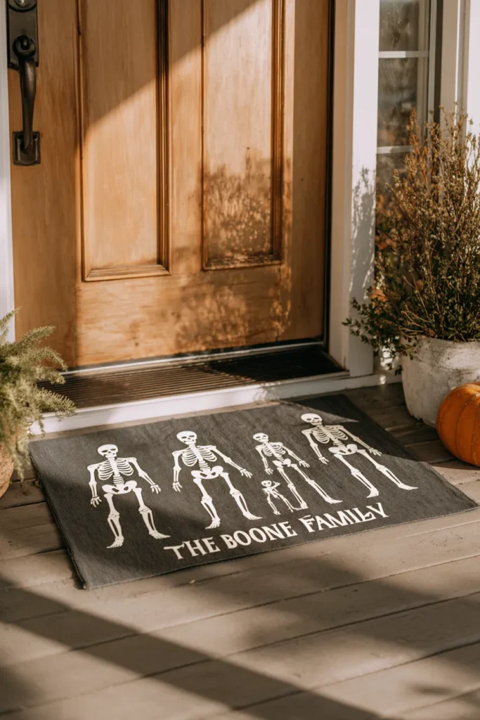 Halloween Skeleton Family Mat