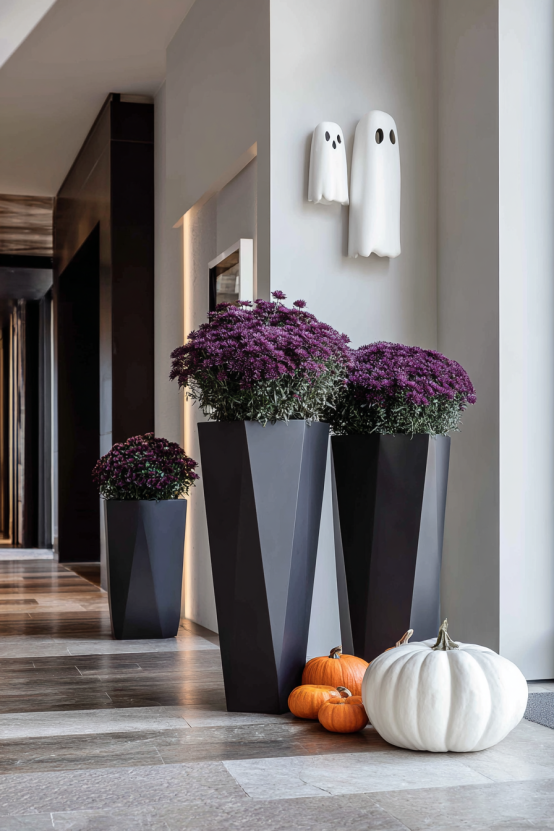 Modern Minimalist Halloween Entryway