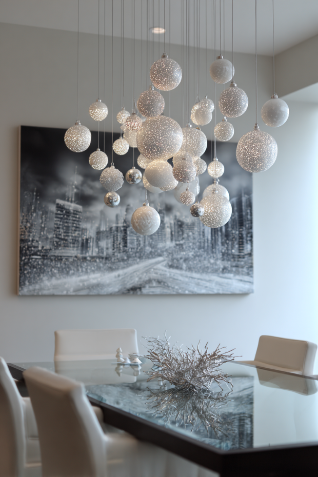 Suspended Floating Ornament Dining Installation