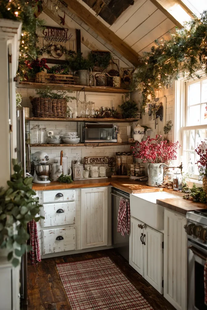 Add Pinecones and Berry Branches