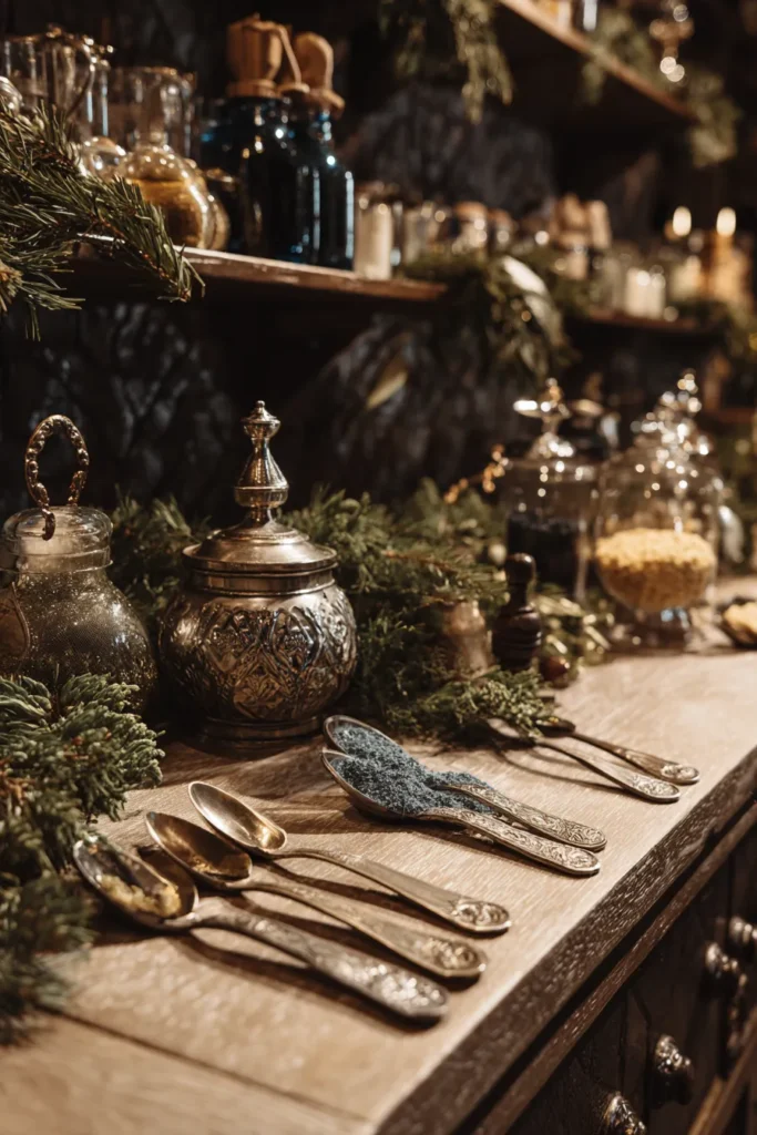 Display Self-Stirring Spoons with Greenery
