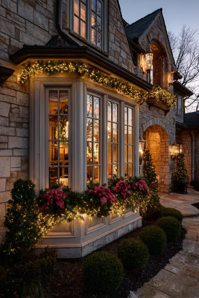 Bay Window Christmas Exterior Frame Display