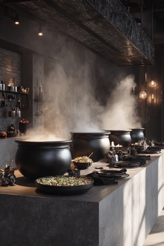 Cauldron Halloween Party Decor Ideas Kitchen Counter