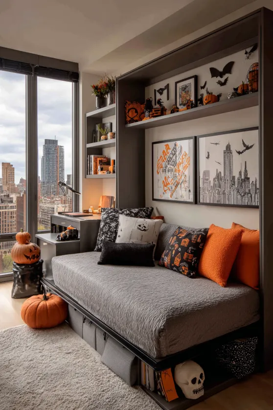Compact City Halloween Bedroom