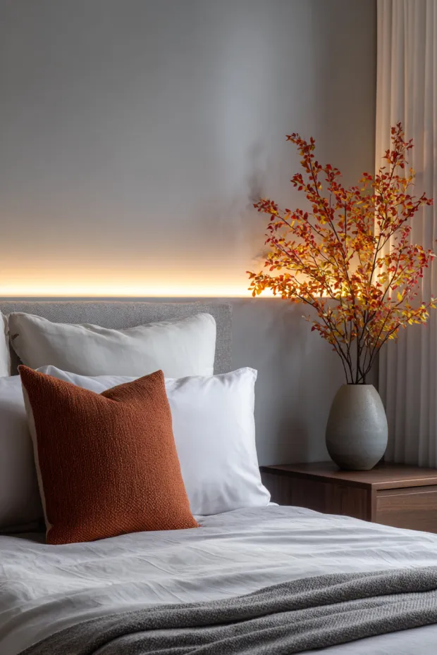 Minimalist Fall Bedroom Technology Integration