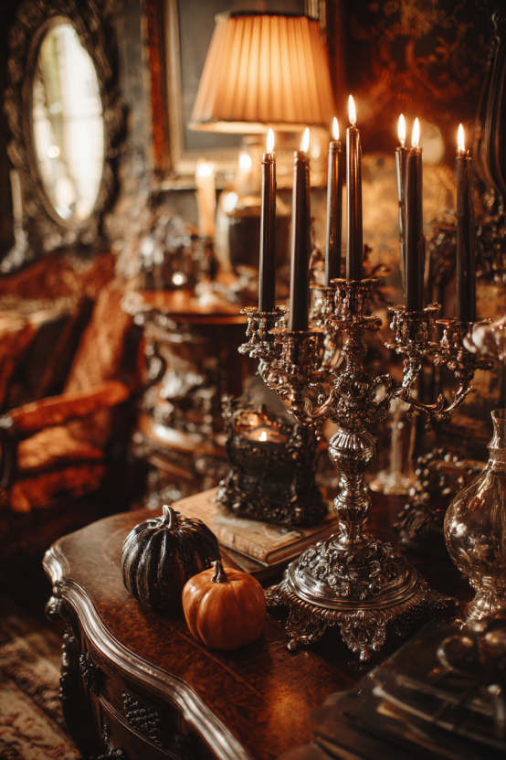 Victorian Halloween Parlor Scene