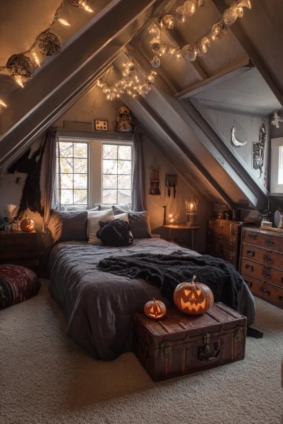 Attic Nook Modern Halloween Bedroom