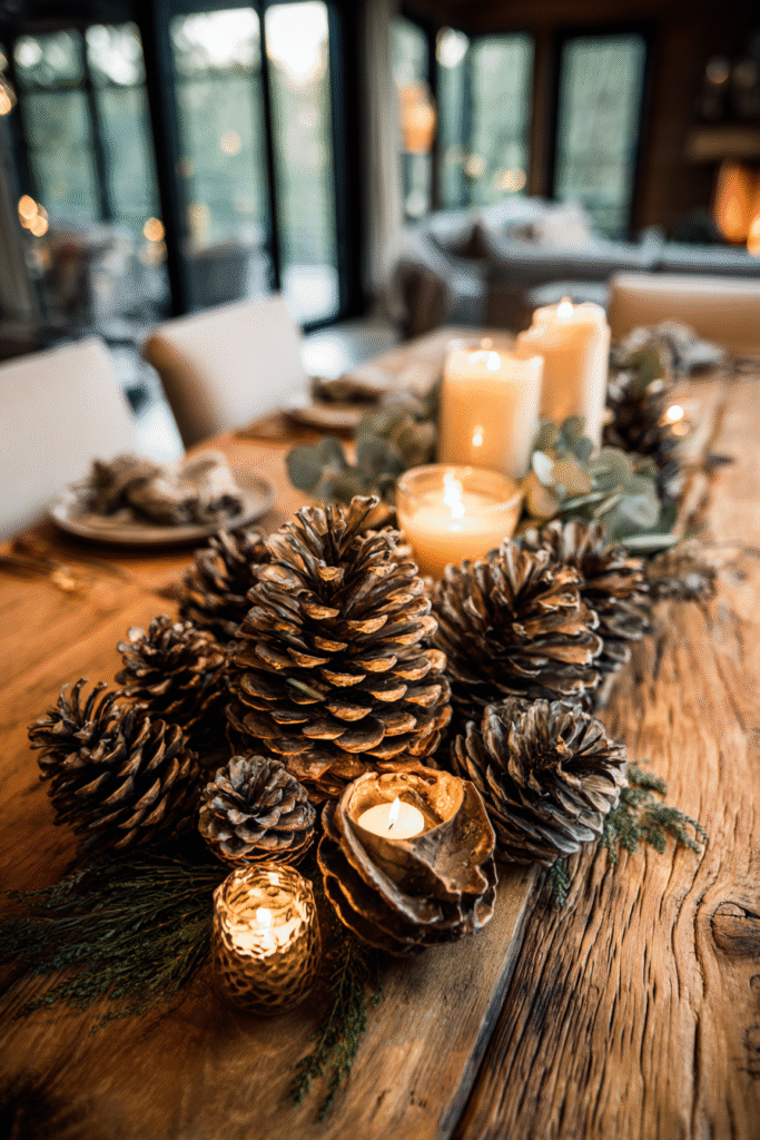 Pinecones Natural Thanksgiving Centerpiece Ideas